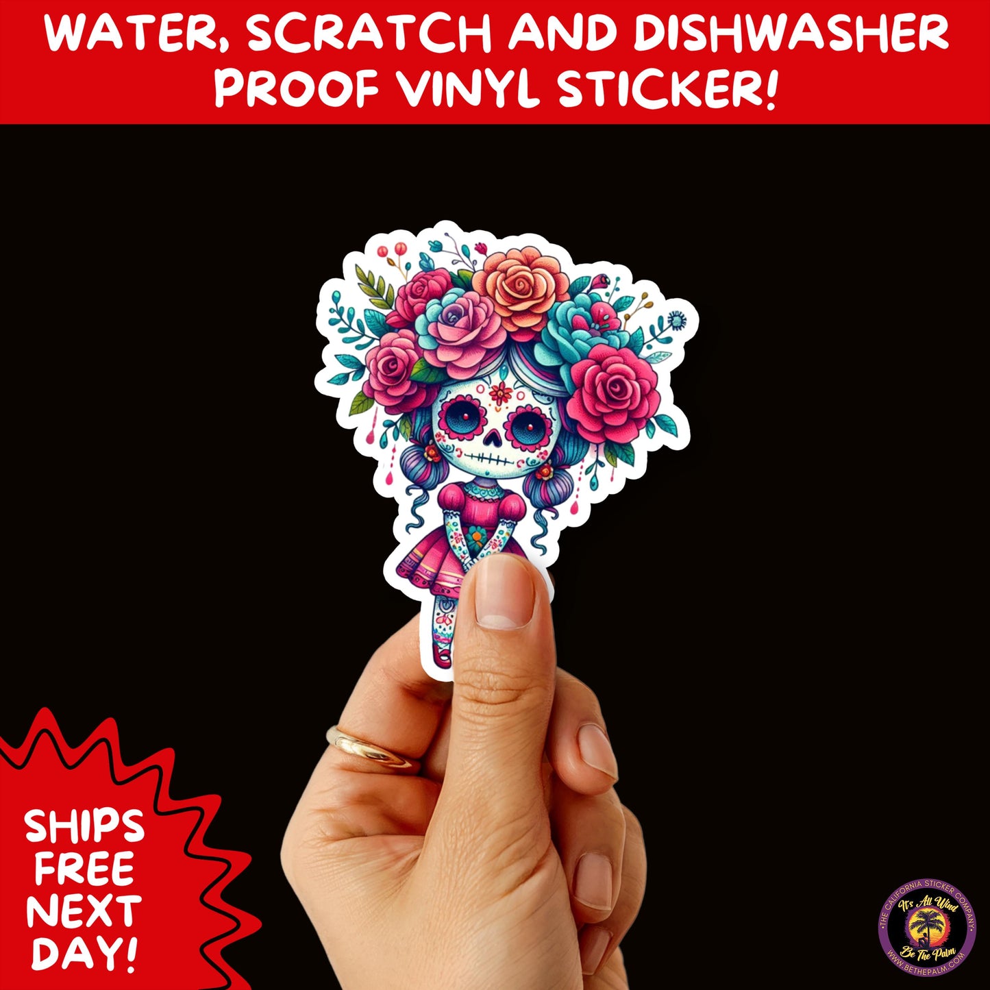 SUGAR SKULL STICKERS Day of the Dead Aesthetic Sticker Pack for Journals Laptops Water Bottles Halloween Decor and Spooky Season Gifts