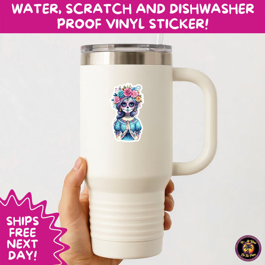 SUGAR SKULL STICKERS Day of the Dead Aesthetic Sticker Pack for Journals Laptops Water Bottles Halloween Decor and Spooky Season Gifts