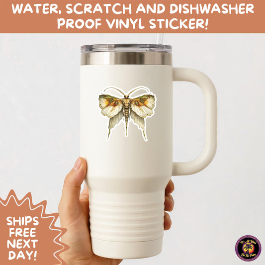 GOTH MOTH STICKERS | Gothic Insect Vinyl Stickers, Dark Aesthetic Stickers for Laptops Journals, Spooky Bug Stickers, Moth Witchy Decor