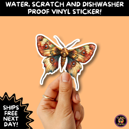 GOTH MOTH STICKERS | Gothic Insect Vinyl Stickers, Dark Aesthetic Stickers for Laptops Journals, Spooky Bug Stickers, Moth Witchy Decor