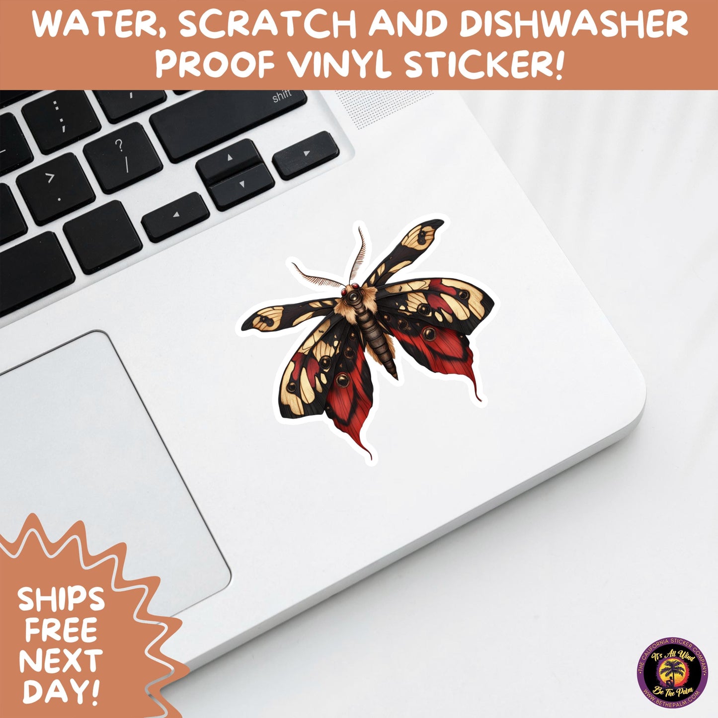 GOTH MOTH STICKERS | Gothic Insect Vinyl Stickers, Dark Aesthetic Stickers for Laptops Journals, Spooky Bug Stickers, Moth Witchy Decor