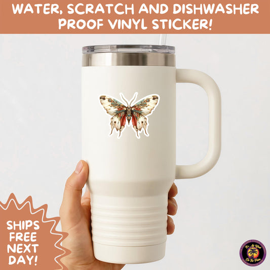 GOTH MOTH STICKERS | Gothic Insect Vinyl Stickers, Dark Aesthetic Stickers for Laptops Journals, Spooky Bug Stickers, Moth Witchy Decor