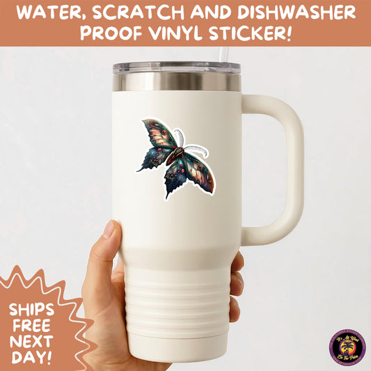 GOTH MOTH STICKERS | Gothic Insect Vinyl Stickers, Dark Aesthetic Stickers for Laptops Journals, Spooky Bug Stickers, Moth Witchy Decor