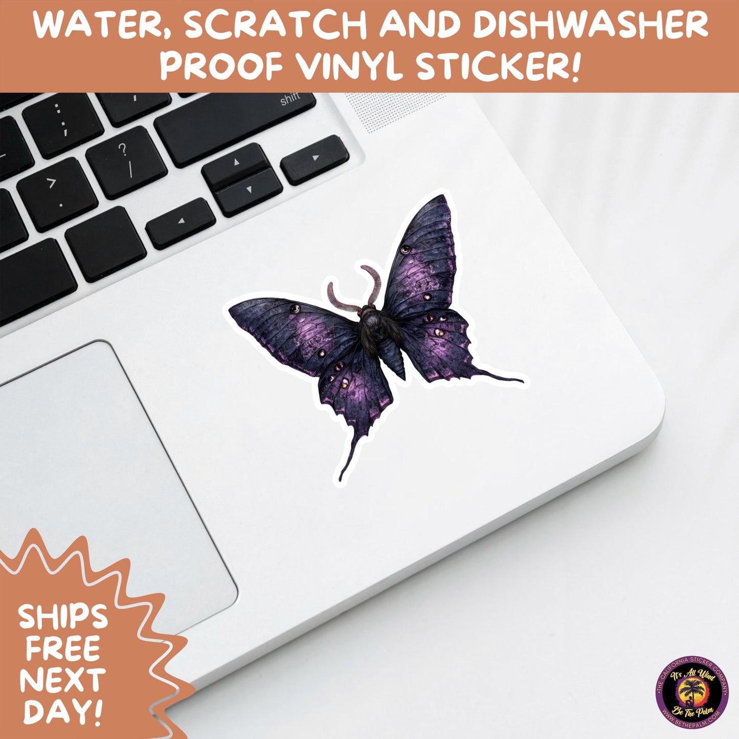 GOTH MOTH STICKERS | Gothic Insect Vinyl Stickers, Dark Aesthetic Stickers for Laptops Journals, Spooky Bug Stickers, Moth Witchy Decor