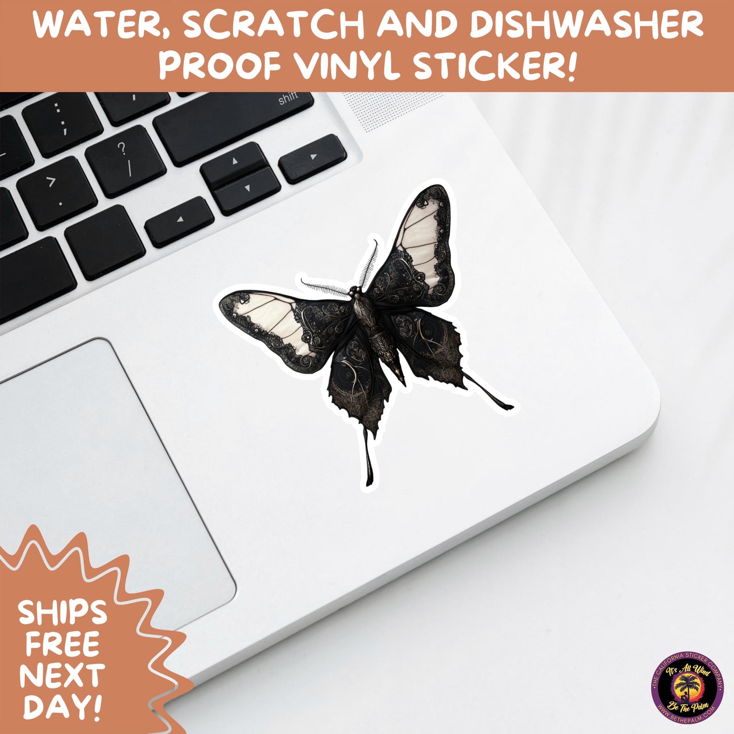 GOTH MOTH STICKERS | Gothic Insect Vinyl Stickers, Dark Aesthetic Stickers for Laptops Journals, Spooky Bug Stickers, Moth Witchy Decor