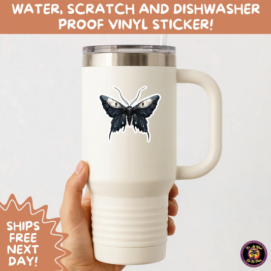GOTH MOTH STICKERS | Gothic Insect Vinyl Stickers, Dark Aesthetic Stickers for Laptops Journals, Spooky Bug Stickers, Moth Witchy Decor