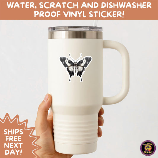 GOTH MOTH STICKERS | Gothic Insect Vinyl Stickers, Dark Aesthetic Stickers for Laptops Journals, Spooky Bug Stickers, Moth Witchy Decor