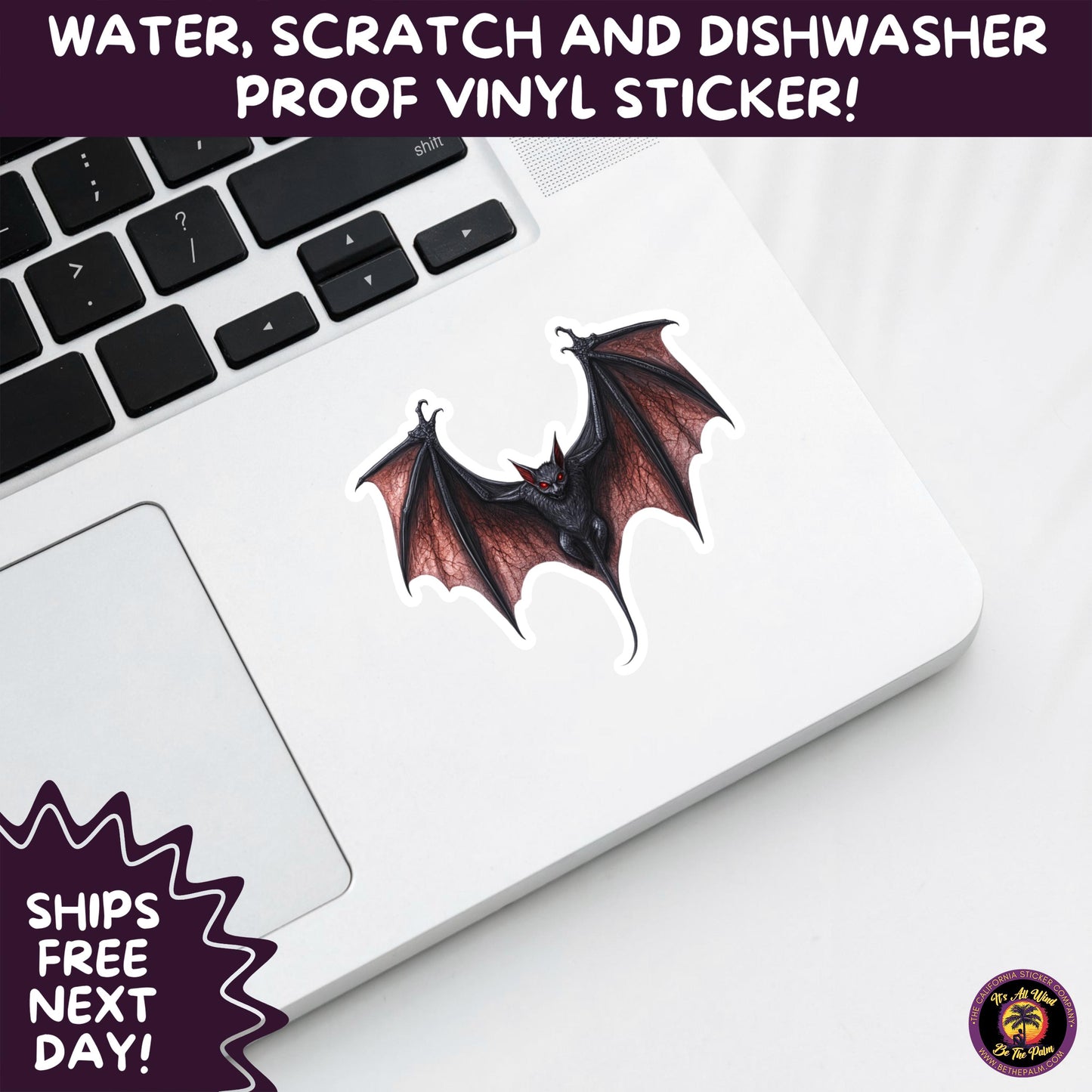 GOTHIC BAT STICKERS | for Alternative Aesthetic Lovers Spooky Vibe Cute Creepy Goth Accessories for Journal Laptop or Water Bottle Decor