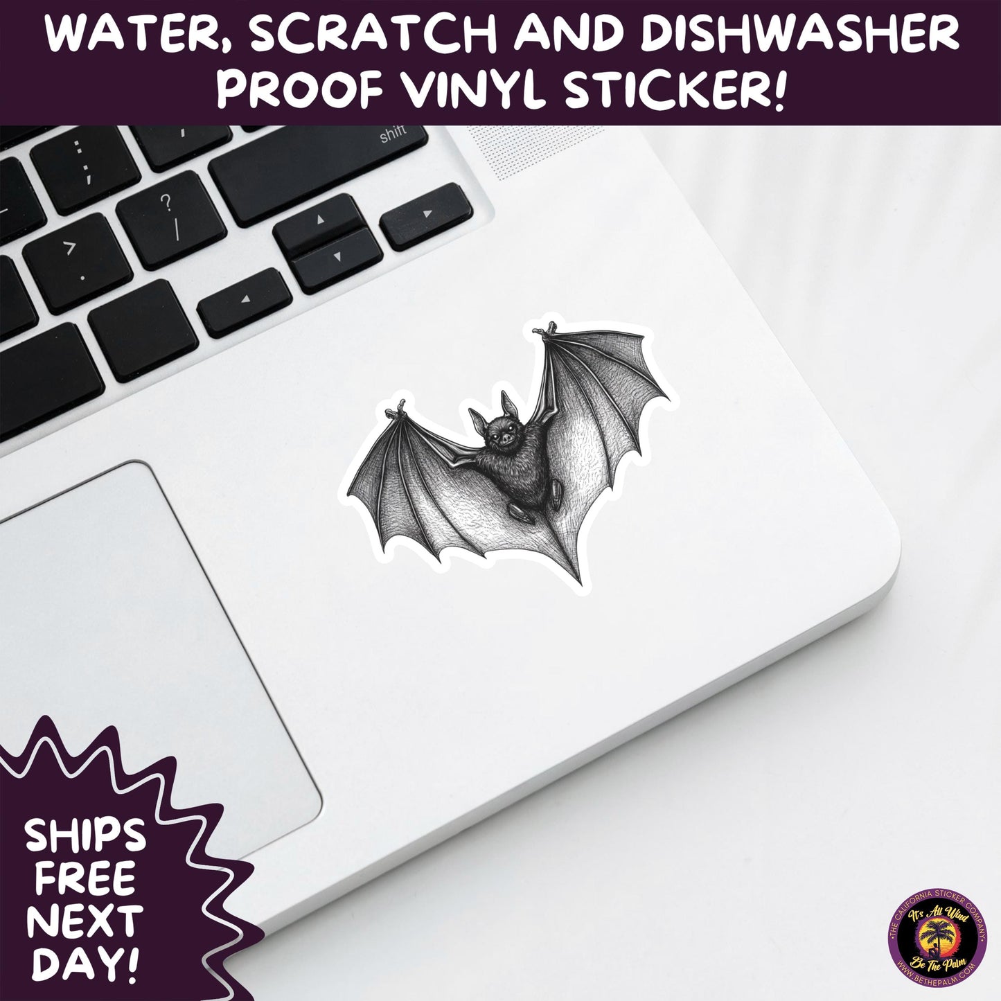 GOTHIC BAT STICKERS | for Alternative Aesthetic Lovers Spooky Vibe Cute Creepy Goth Accessories for Journal Laptop or Water Bottle Decor