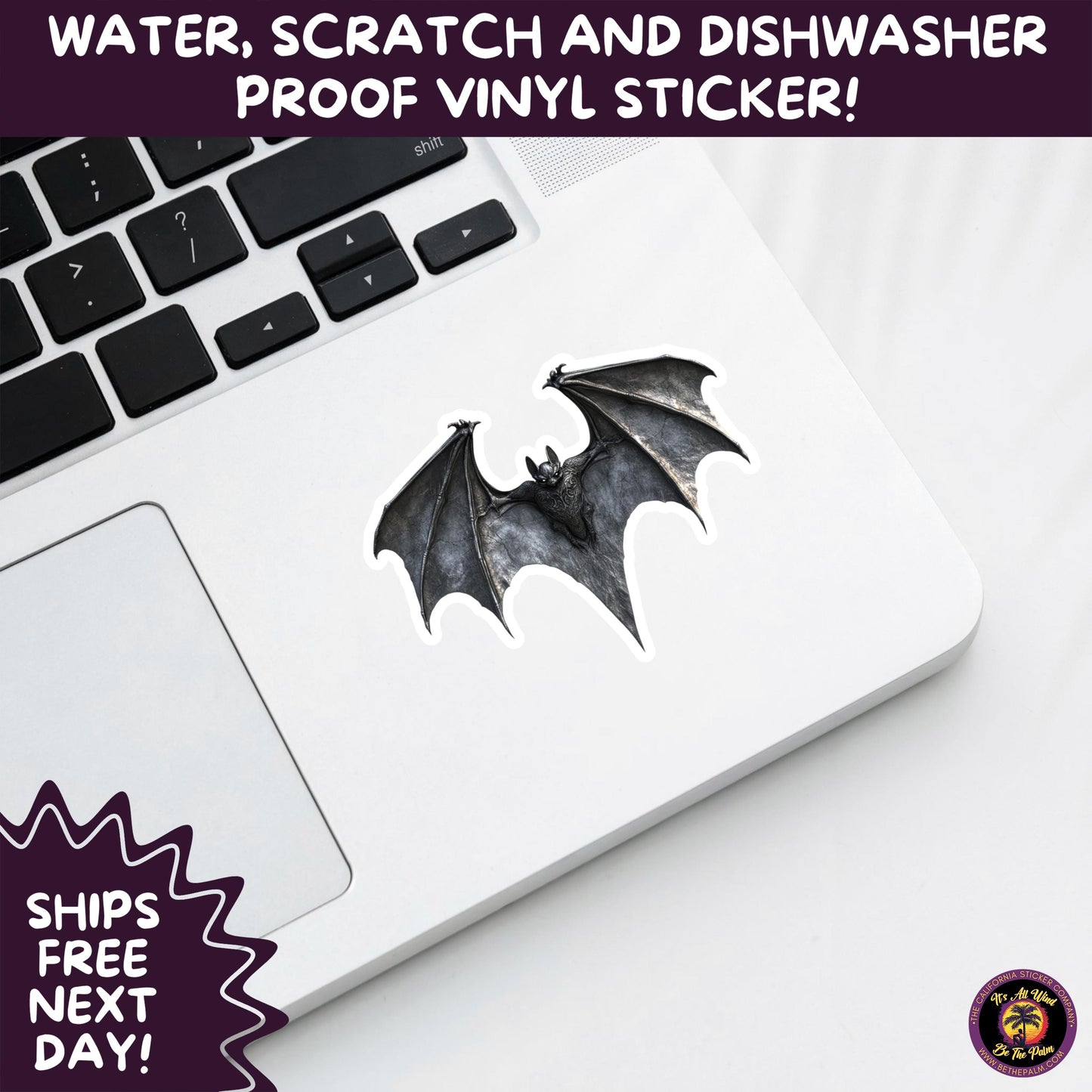 GOTHIC BAT STICKERS | for Alternative Aesthetic Lovers Spooky Vibe Cute Creepy Goth Accessories for Journal Laptop or Water Bottle Decor