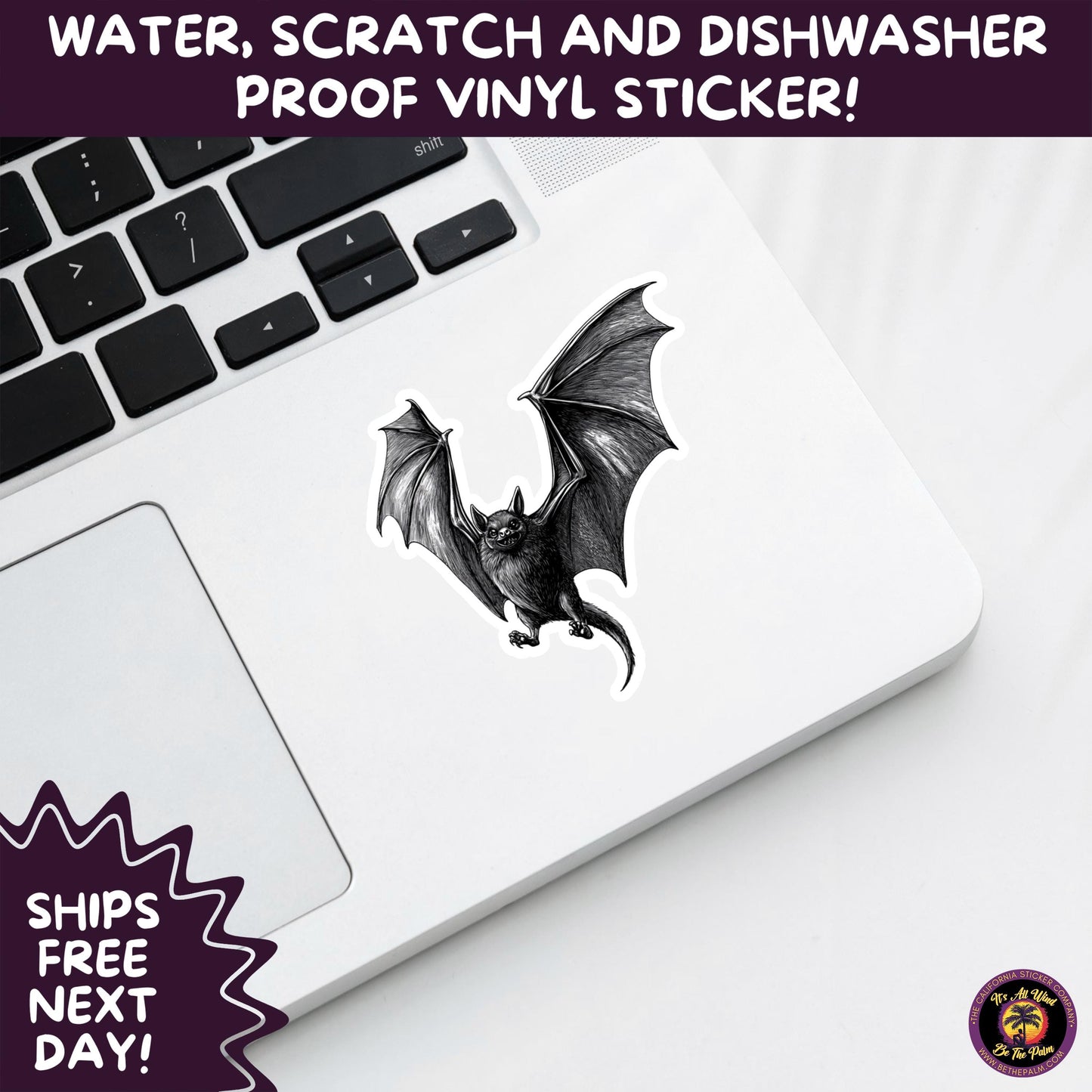 GOTHIC BAT STICKERS | for Alternative Aesthetic Lovers Spooky Vibe Cute Creepy Goth Accessories for Journal Laptop or Water Bottle Decor
