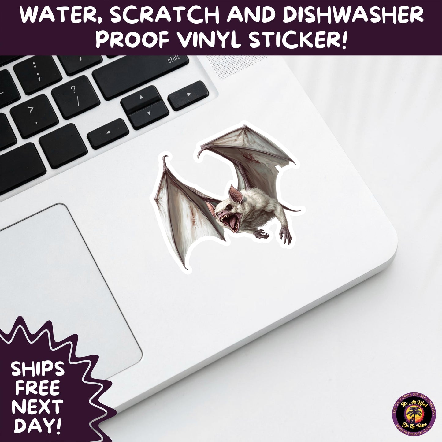 GOTHIC BAT STICKERS | for Alternative Aesthetic Lovers Spooky Vibe Cute Creepy Goth Accessories for Journal Laptop or Water Bottle Decor