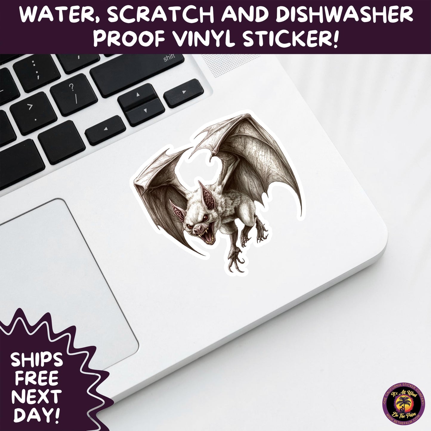 GOTHIC BAT STICKERS | for Alternative Aesthetic Lovers Spooky Vibe Cute Creepy Goth Accessories for Journal Laptop or Water Bottle Decor