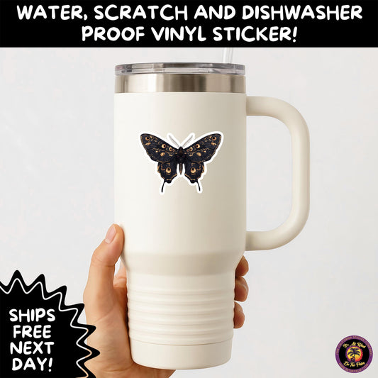 GOTH MOTH STICKERS | Gothic Insect Vinyl Stickers, Dark Aesthetic Stickers for Laptops Journals, Spooky Bug Stickers, Moth Witchy Decor