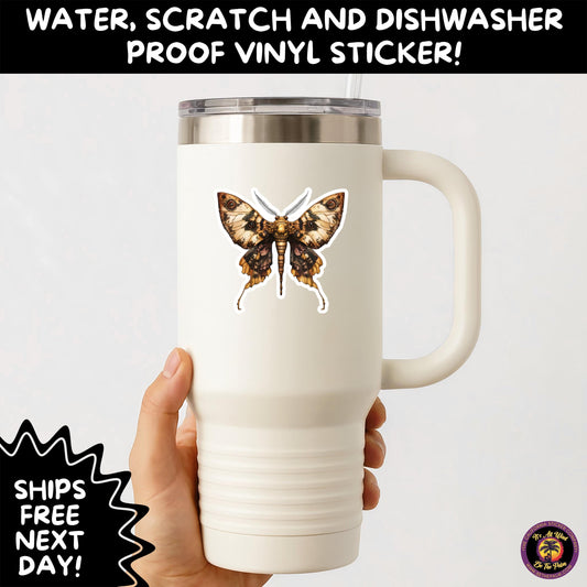 GOTH MOTH STICKERS | Gothic Insect Vinyl Stickers, Dark Aesthetic Stickers for Laptops Journals, Spooky Bug Stickers, Moth Witchy Decor