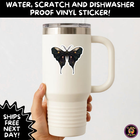 GOTH MOTH STICKERS | Gothic Insect Vinyl Stickers, Dark Aesthetic Stickers for Laptops Journals, Spooky Bug Stickers, Moth Witchy Decor