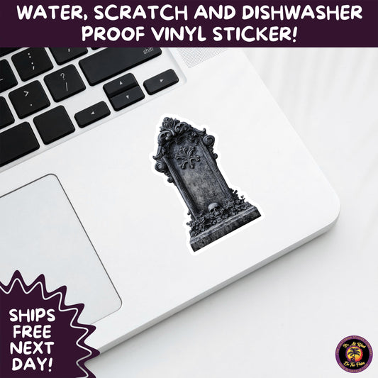 DARK GOTHIC STICKERS – Witchcore, Spooky, Occult, Alternative Vinyl Decals for Journals, Water Bottles, cemetery, headstone, and MacBooks