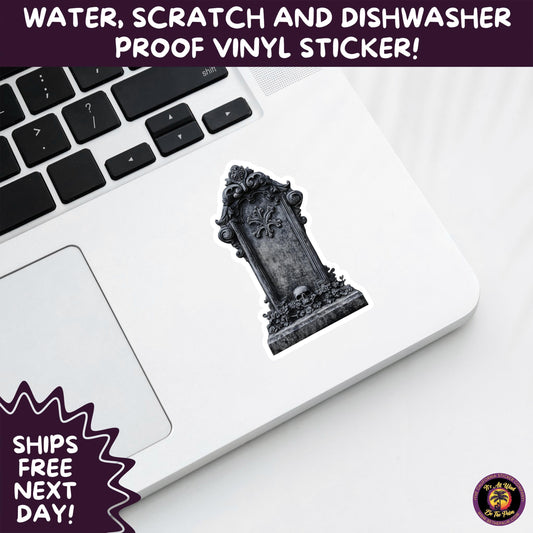 DARK GOTHIC STICKERS – Witchcore, Spooky, Occult, Alternative Vinyl Decals for Journals, Water Bottles, cemetery, headstone, and MacBooks
