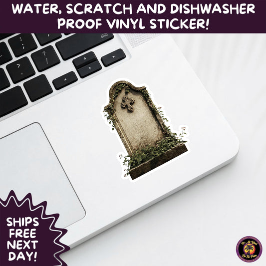 DARK GOTHIC STICKERS – Witchcore, Spooky, Occult, Alternative Vinyl Decals for Journals, Water Bottles, cemetery, headstone, and MacBooks