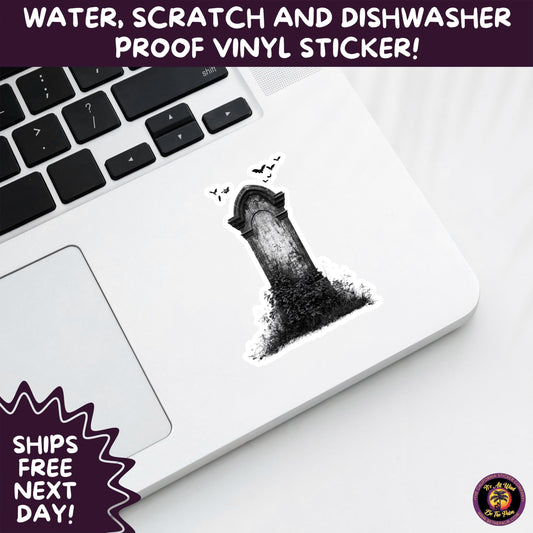 DARK GOTHIC STICKERS – Witchcore, Spooky, Occult, Alternative Vinyl Decals for Journals, Water Bottles, cemetery, headstone, and MacBooks