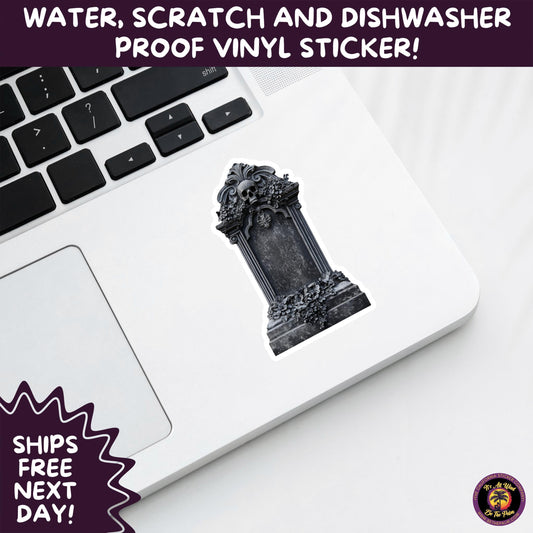 DARK GOTHIC STICKERS – Witchcore, Spooky, Occult, Alternative Vinyl Decals for Journals, Water Bottles, cemetery, headstone, and MacBooks