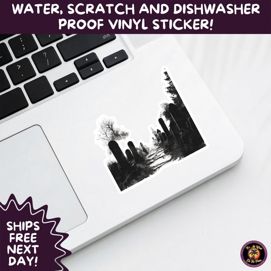 DARK GOTHIC STICKERS – Witchcore, Spooky, Occult, Alternative Vinyl Decals for Journals, Water Bottles, cemetery, headstone, and MacBooks
