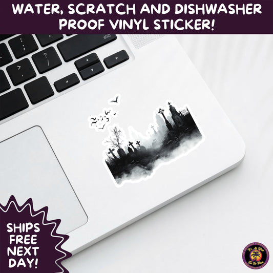 DARK GOTHIC STICKERS – Witchcore, Spooky, Occult, Alternative Vinyl Decals for Journals, Water Bottles, cemetery, headstone, and MacBooks