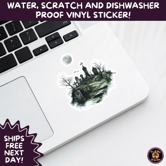 DARK GOTHIC STICKERS – Witchcore, Spooky, Occult, Alternative Vinyl Decals for Journals, Water Bottles, cemetery, headstone, and MacBooks