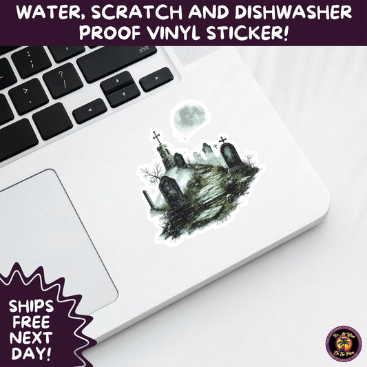 DARK GOTHIC STICKERS – Witchcore, Spooky, Occult, Alternative Vinyl Decals for Journals, Water Bottles, cemetery, headstone, and MacBooks
