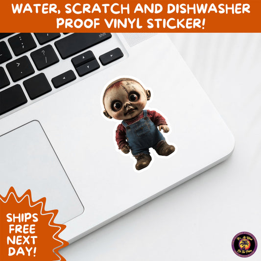 HORROR DOLL STICKERS Spooky Cute Creepy Girl Stickers – Perfect for Halloween, Scrapbooking, and Horror Aesthetic Fans