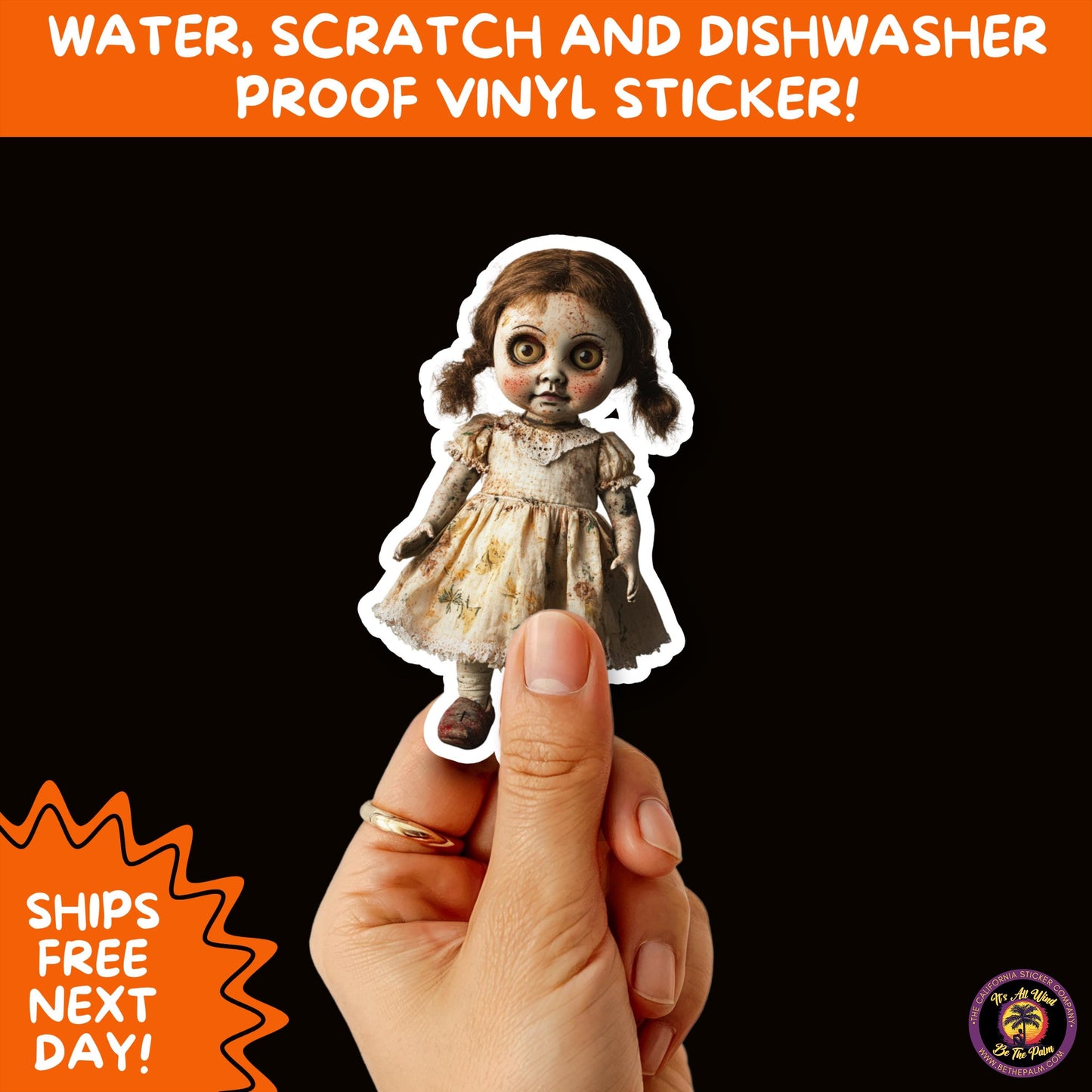 HORROR DOLL STICKERS Spooky Cute Creepy Girl Stickers β Perfect for Halloween, Scrapbooking, and Horror Aesthetic Fans