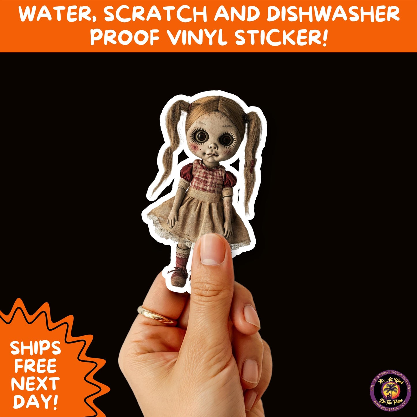HORROR DOLL STICKERS Spooky Cute Creepy Girl Stickers β Perfect for Halloween, Scrapbooking, and Horror Aesthetic Fans