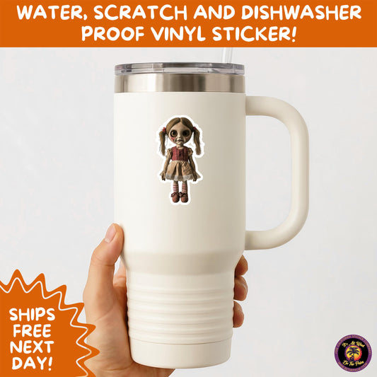 HORROR DOLL STICKERS Spooky Cute Creepy Girl Stickers β Perfect for Halloween, Scrapbooking, and Horror Aesthetic Fans