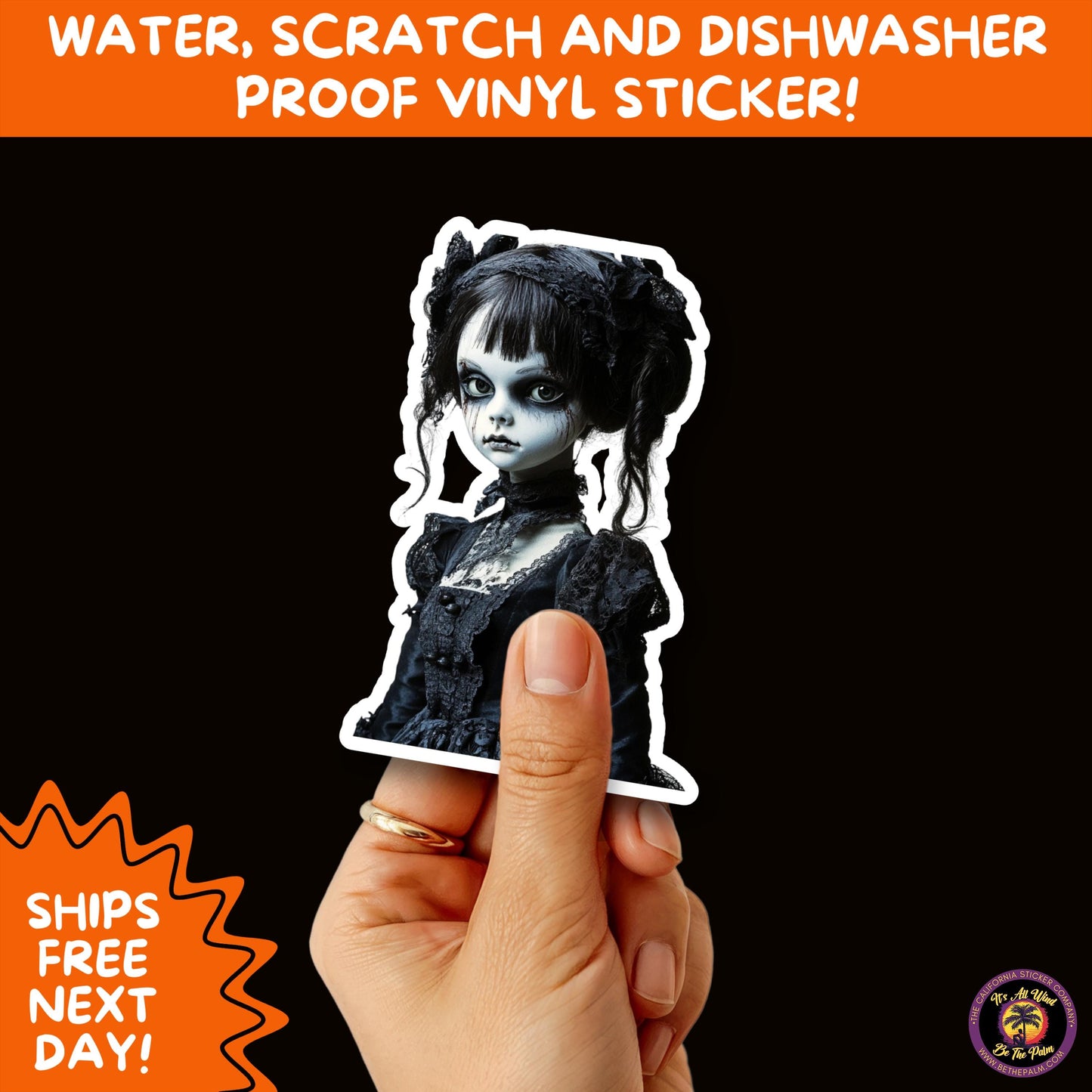 HORROR DOLL STICKERS Spooky Cute Creepy Girl Stickers β Perfect for Halloween, Scrapbooking, and Horror Aesthetic Fans