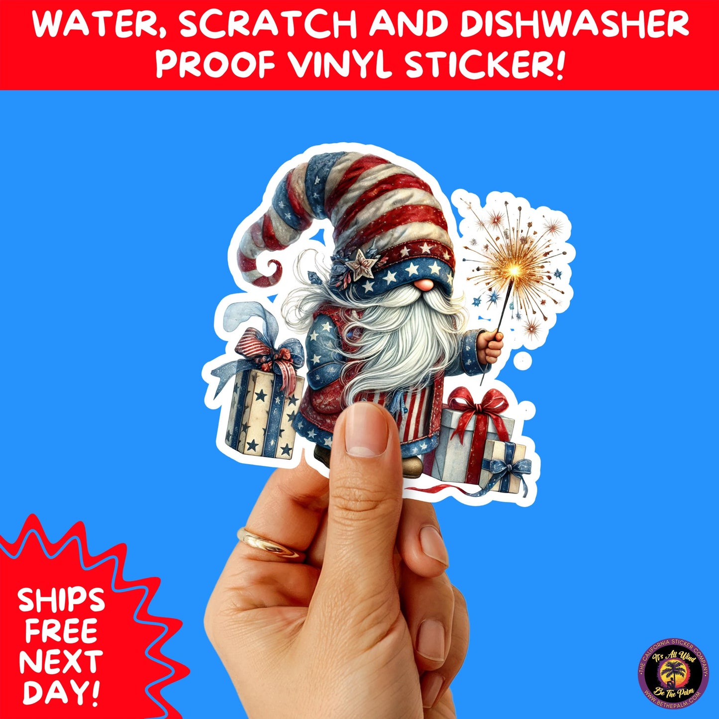 4TH OF JULY | Sticker Pack Independence Day Vinyl Decals, USA Flag, Fireworks, Red White Blue Summer Holiday Patriotic Sticker Set
