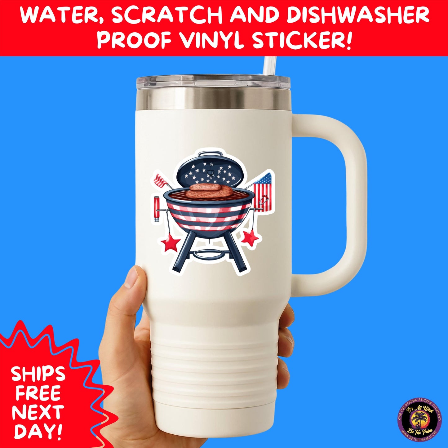 4TH OF JULY | Sticker Pack Independence Day Vinyl Decals, USA Flag, Fireworks, Red White Blue Summer Holiday Patriotic Sticker Set