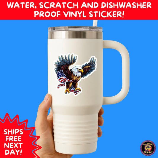 4TH OF JULY | Sticker Pack Independence Day Vinyl Decals, USA Flag, Fireworks, Red White Blue Summer Holiday Patriotic Sticker Set