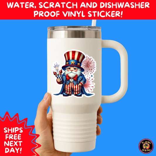 4TH OF JULY | Sticker Pack Independence Day Vinyl Decals, USA Flag, Fireworks, Red White Blue Summer Holiday Patriotic Sticker Set