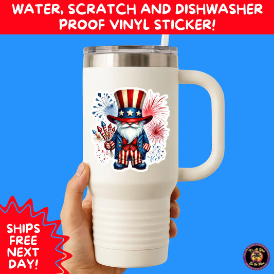 4TH OF JULY | Sticker Pack Independence Day Vinyl Decals, USA Flag, Fireworks, Red White Blue Summer Holiday Patriotic Sticker Set