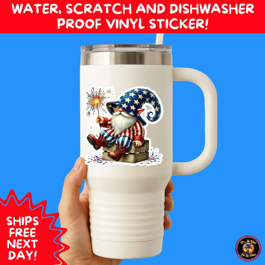 4TH OF JULY | Sticker Pack Independence Day Vinyl Decals, USA Flag, Fireworks, Red White Blue Summer Holiday Patriotic Sticker Set