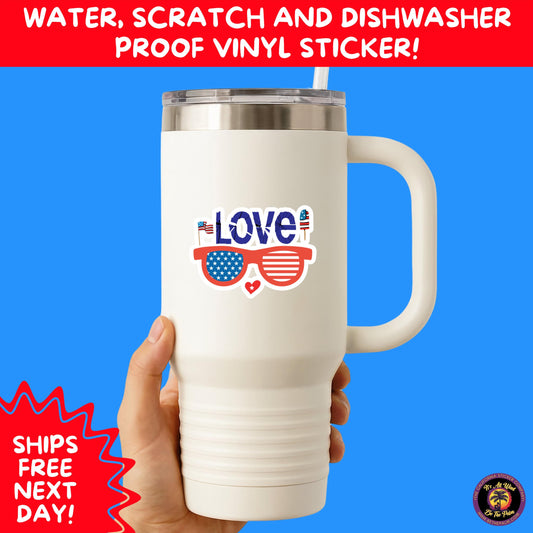 4TH OF JULY | Sticker Pack Independence Day Vinyl Decals, USA Flag, Fireworks, Red White Blue Summer Holiday Patriotic Sticker Set