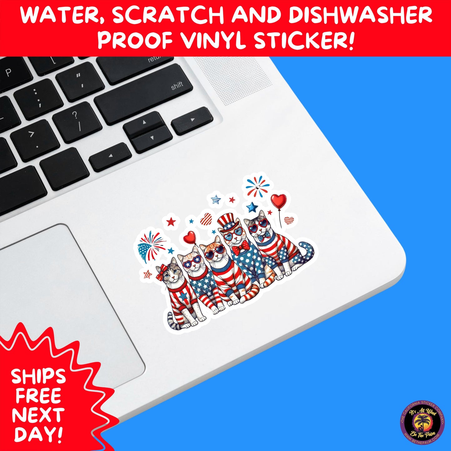 4TH OF JULY | Sticker Pack Independence Day Vinyl Decals, USA Flag, Fireworks, Red White Blue Summer Holiday Patriotic Sticker Set