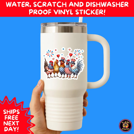 4TH OF JULY | Sticker Pack Independence Day Vinyl Decals, USA Flag, Fireworks, Red White Blue Summer Holiday Patriotic Sticker Set