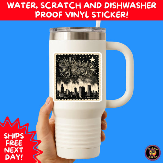 4TH OF JULY | Sticker Pack Independence Day Vinyl Decals, USA Flag, Fireworks, Red White Blue Summer Holiday Patriotic Sticker Set