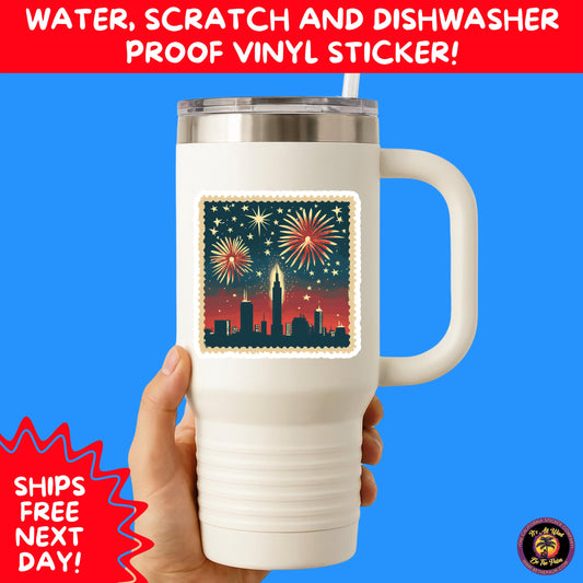 4TH OF JULY | Sticker Pack Independence Day Vinyl Decals, USA Flag, Fireworks, Red White Blue Summer Holiday Patriotic Sticker Set