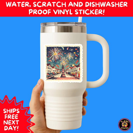 4TH OF JULY | Sticker Pack Independence Day Vinyl Decals, USA Flag, Fireworks, Red White Blue Summer Holiday Patriotic Sticker Set