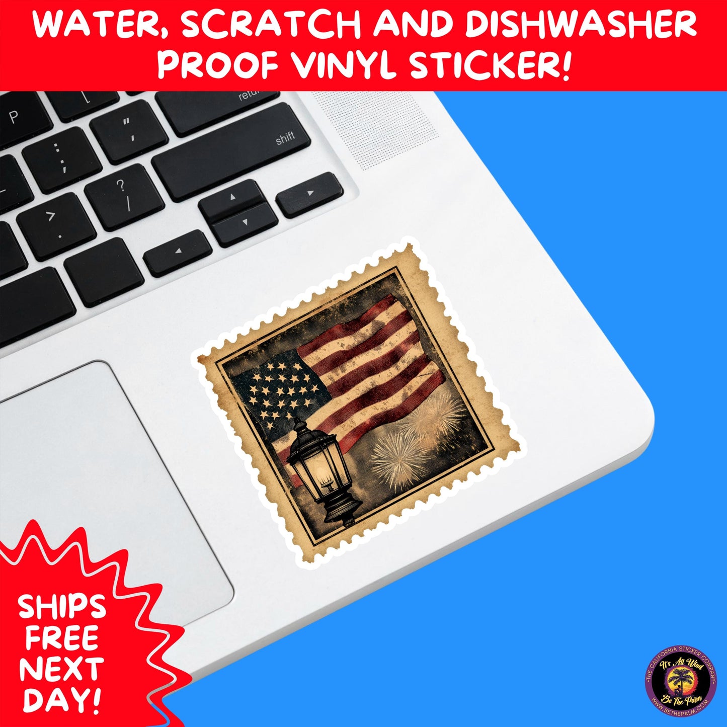 4TH OF JULY | Sticker Pack Independence Day Vinyl Decals, USA Flag, Fireworks, Red White Blue Summer Holiday Patriotic Sticker Set