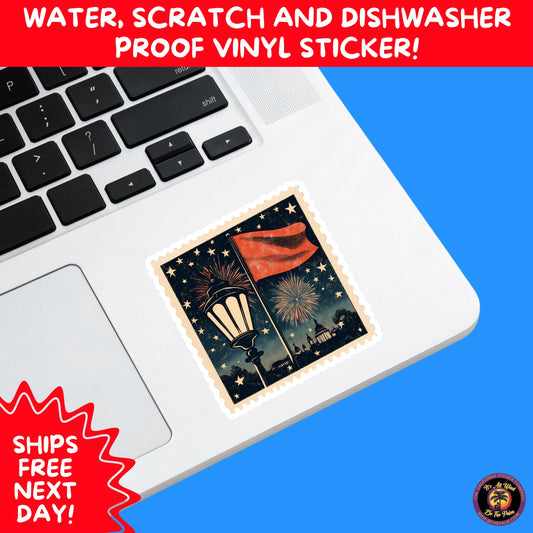 4TH OF JULY | Sticker Pack Independence Day Vinyl Decals, USA Flag, Fireworks, Red White Blue Summer Holiday Patriotic Sticker Set