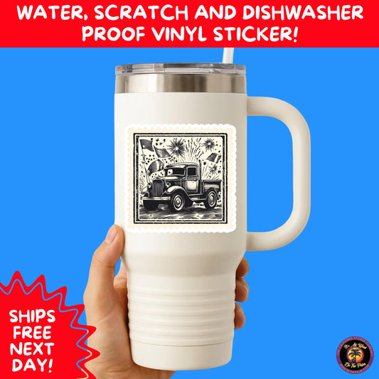 4TH OF JULY | Sticker Pack Independence Day Vinyl Decals, USA Flag, Fireworks, Red White Blue Summer Holiday Patriotic Sticker Set