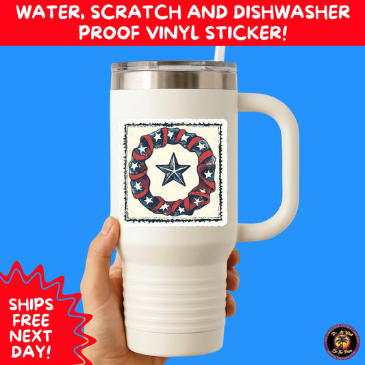 4TH OF JULY | Sticker Pack Independence Day Vinyl Decals, USA Flag, Fireworks, Red White Blue Summer Holiday Patriotic Sticker Set